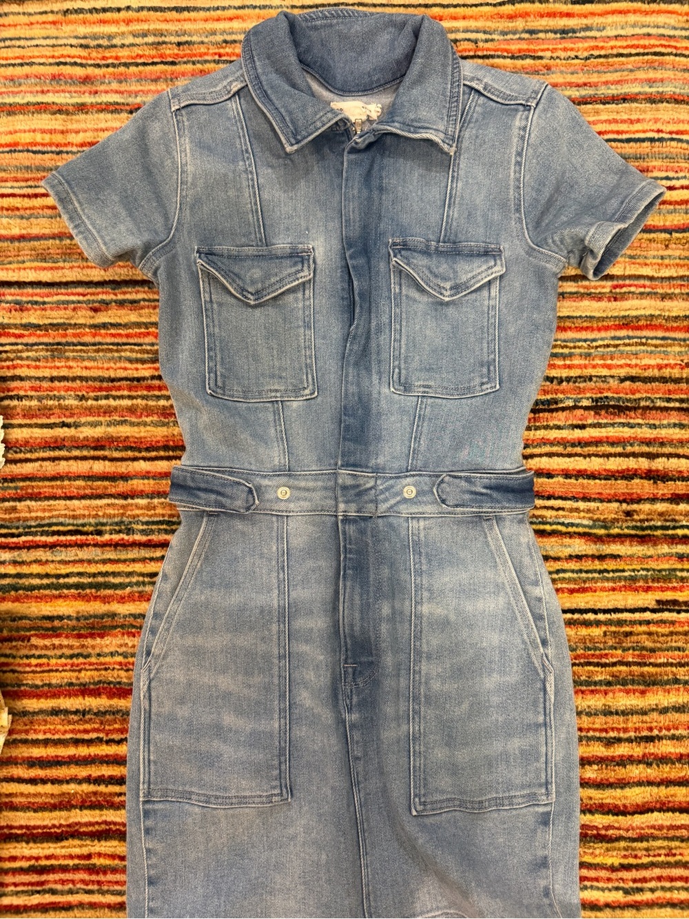 Classic Light Blue Denim Short sleeve good American XS Dress